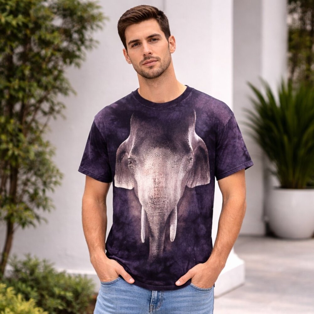 The Mountain Elephant Graphic Tie Dye Tee Size M
